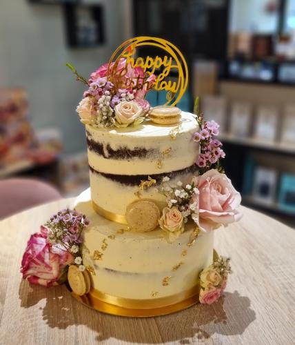 Gâteau personnalisé Fleurs fraîches